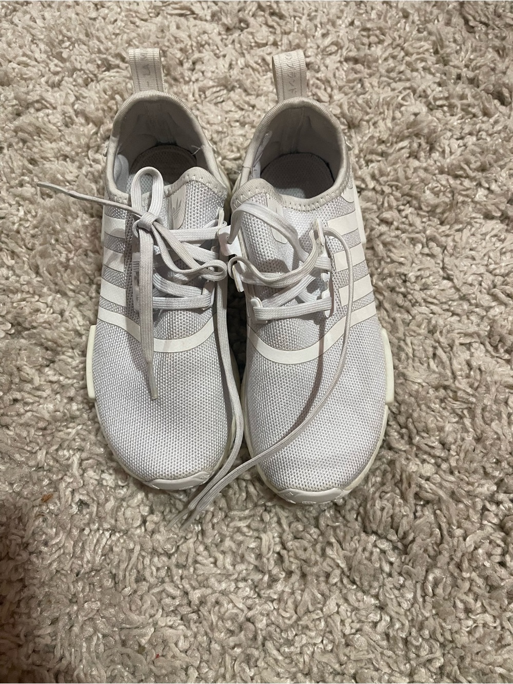 All-White adidas sneakers kids size 1Y